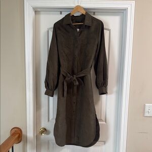 Banana Republic Terrazo Vegan Suede Shirt Dress